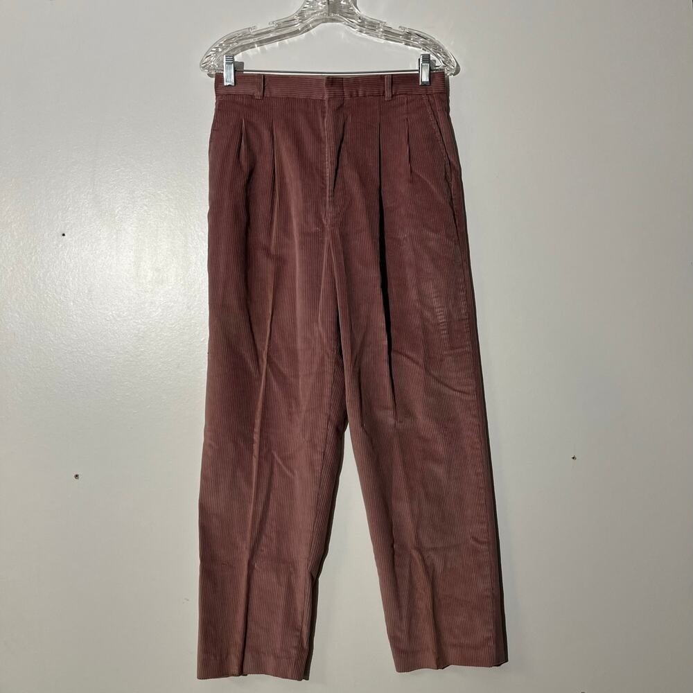 Vintage American Eagle Straight Leg Corduroy Pink Pleated Trouser Women's‎ 12
